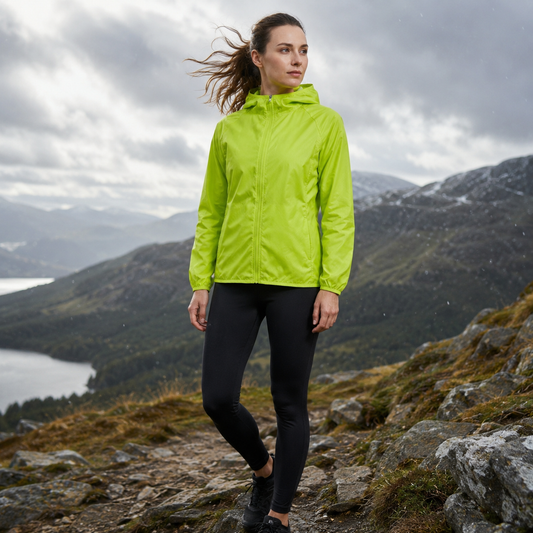 Packable Rain Jacket - Lightweight Hooded Cycling Jacket