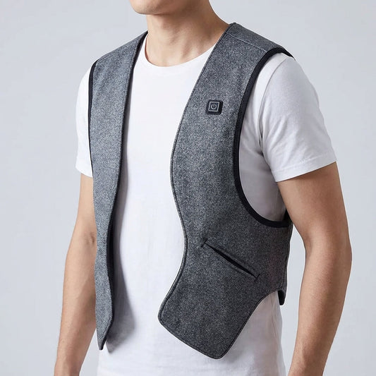 Heated Vest for Men - USB Powered Back and Chest Heat - Slim Fit