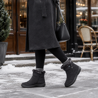 Womens Winter Boots - Waterproof Plush Lined Ankle Boots - Easy Side Zip