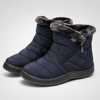 Womens Winter Boots - Waterproof Plush Lined Ankle Boots - Easy Side Zip