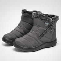 Womens Winter Boots - Waterproof Plush Lined Ankle Boots - Easy Side Zip