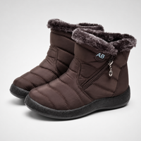 Womens Winter Boots - Waterproof Plush Lined Ankle Boots - Easy Side Zip