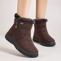 Womens Winter Boots - Waterproof Plush Lined Ankle Boots - Easy Side Zip