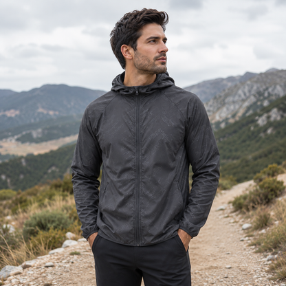 Packable Rain Jacket - Lightweight Hooded Cycling Jacket