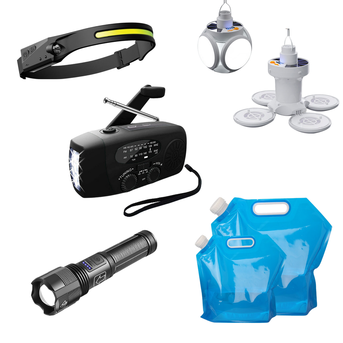 Power Outage Emergency Kit - Hand Crank Radio & LED Lantern Set