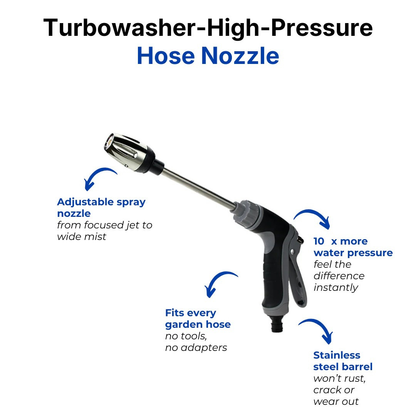 High-Pressure Garden Hose Nozzle – Powerful Pressure Cleaning