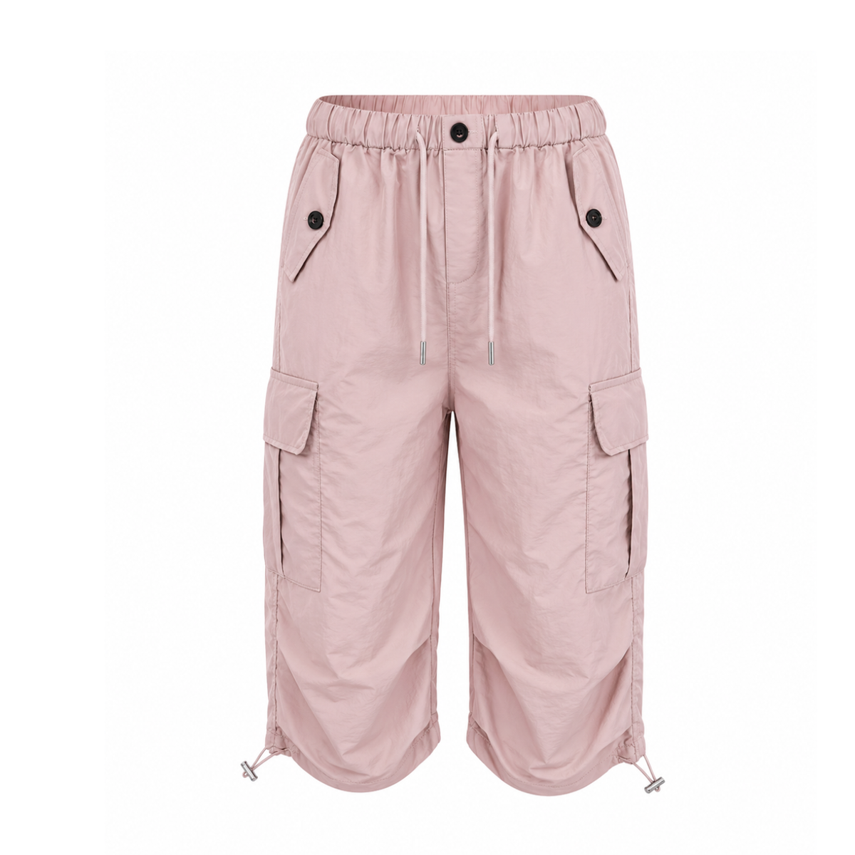 Women's Cargo Capri – Elastic Drawstring Waistband - Shorts