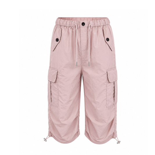 Women's Cargo Capri – Elastic Drawstring Waistband - Shorts