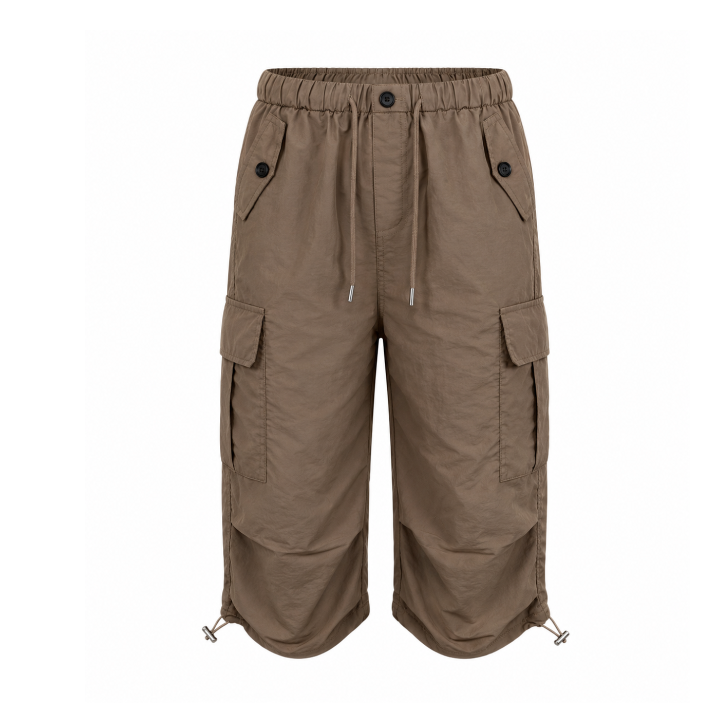 Women's Cargo Capri – Elastic Drawstring Waistband - Shorts