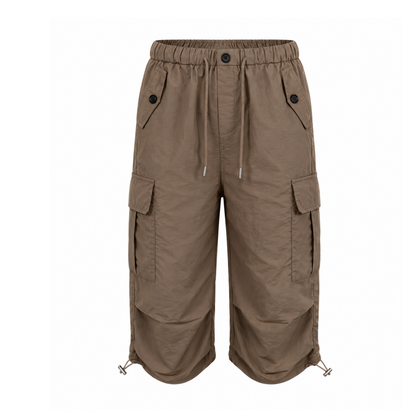 Women's Cargo Capri – Elastic Drawstring Waistband - Shorts
