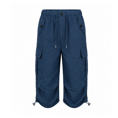 Women's Cargo Capri – Elastic Drawstring Waistband - Shorts