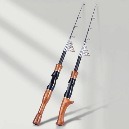 Telescopic Fishing Rod with Cork Handle Compact and Durable