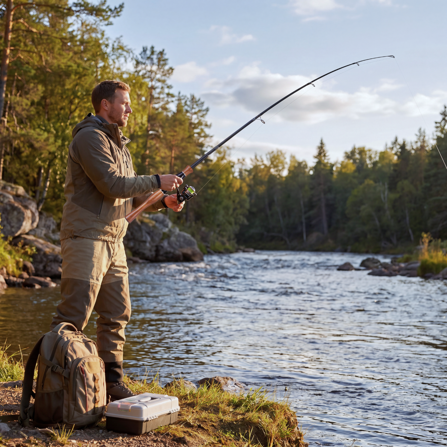Telescopic Fishing Rod with Cork Handle Compact and Durable