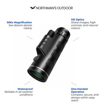 Monocular 500x – HD Outdoor Telescope – Waterproof
