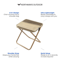 Folding Camping Stool – Carry Bag Chair – Ultra Lightweight