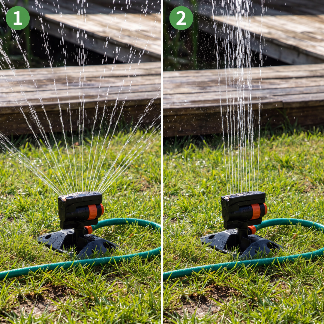 Garden Sprinkler 180° Rotating – Lawn Irrigation – 4 Spray Modes