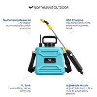 Battery Pressure Sprayer 5L – USB Backpack Sprayer – Adjustable