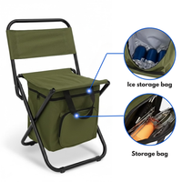 Portable Camping Chair – Cooler Backpack Seat – Footrest Comfort