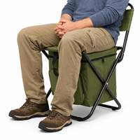 Portable Camping Chair – Cooler Backpack Seat – Footrest Comfort