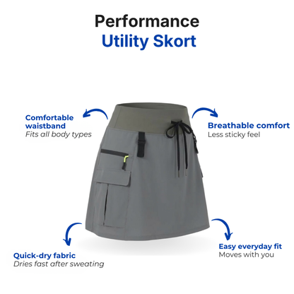 Women's Cargo Skort – Built-in Liner – All Body Types