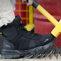 Steel Toe Work Boots - Puncture-Proof Tactical Safety Boots - Non-Slip
