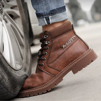Waterproof Work Boots - Steel Toe Safety Boots - Slip-Resistant