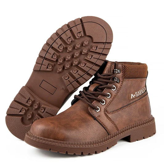 Waterproof Work Boots - Steel Toe Safety Boots - Slip-Resistant