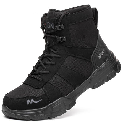 Steel Toe Work Boots - Puncture-Proof Tactical Safety Boots - Non-Slip