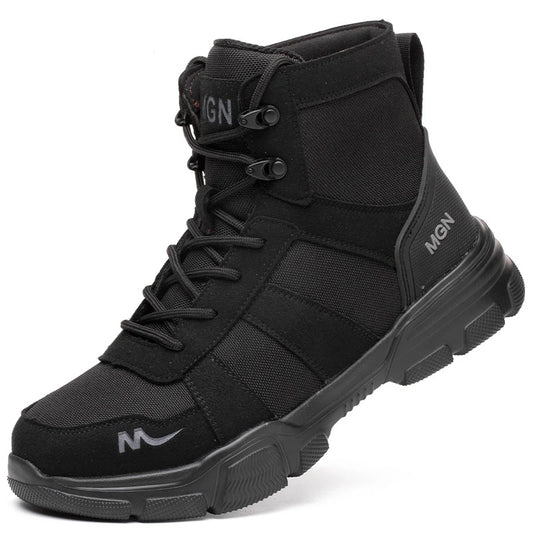Steel Toe Work Boots - Puncture-Proof Tactical Safety Boots - Non-Slip
