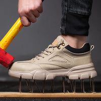 Steel Toe Safety Shoes - Lightweight Puncture-Proof Work Sneakers - Slip-Resistant