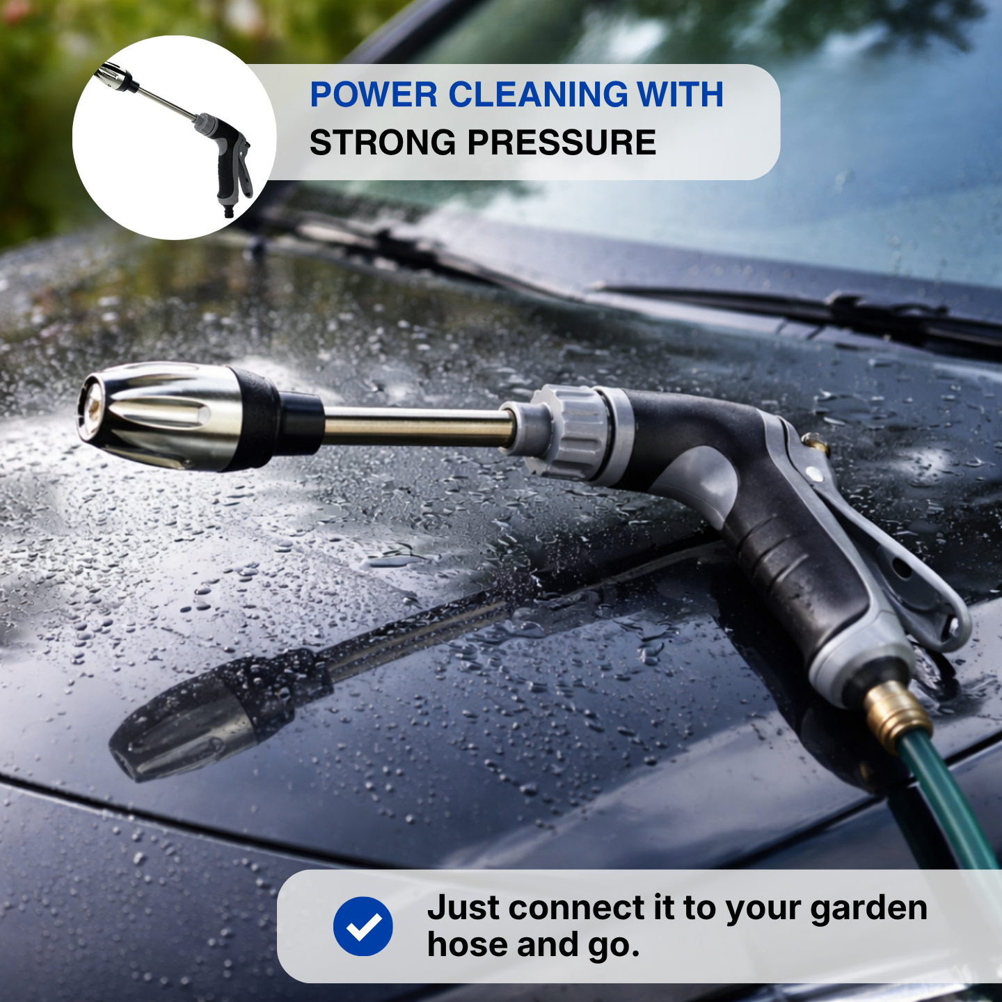 High-Pressure Garden Hose Nozzle – Powerful Pressure Cleaning
