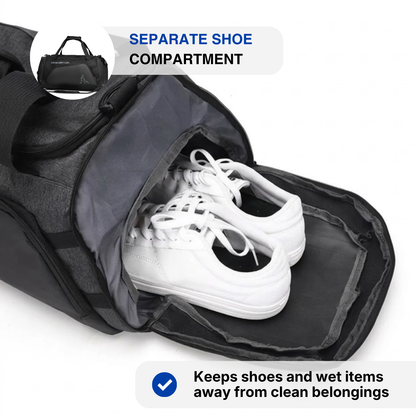 Water-Resistant Sports Duffel Bag – Multiple Compartments – Shoe Compartment