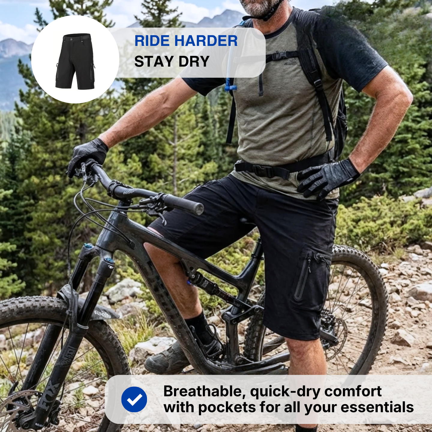 Men’s Mountain Bike Cycling Shorts - MTB Cargo Shorts