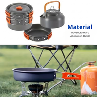 Camping Cookware Set – Complete 9-Piece Set – Pot, Kettle & Frying Pan