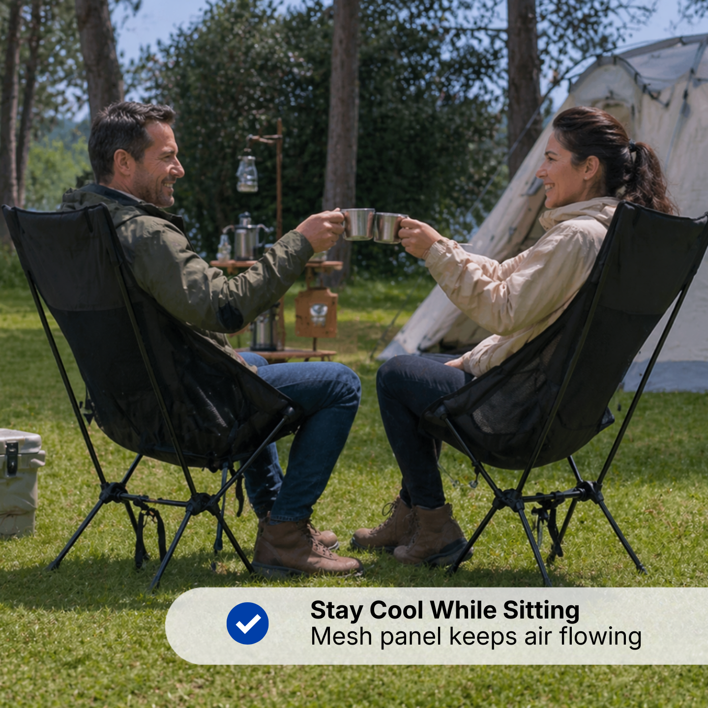Portable Camping Chair – Foldable Design – High Back Support