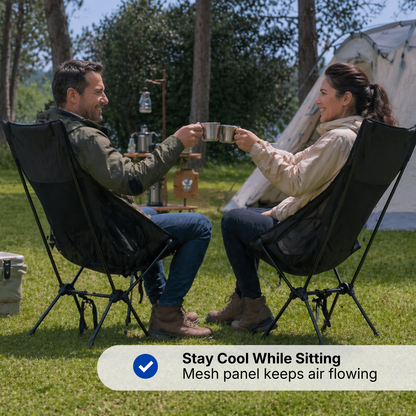 Portable Camping Chair – Foldable Design – High Back Support