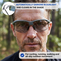 Photochromic Sports Sunglasses – UV400 Protection – Lightweight Half-Frame