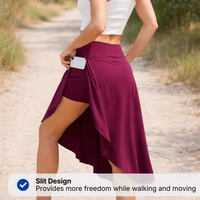 Women’s Asymmetrical Sports Skirt – Midi Length – Side Slit