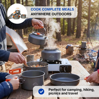 Camping Cookware Set – Complete 9-Piece Set – Pot, Kettle & Frying Pan