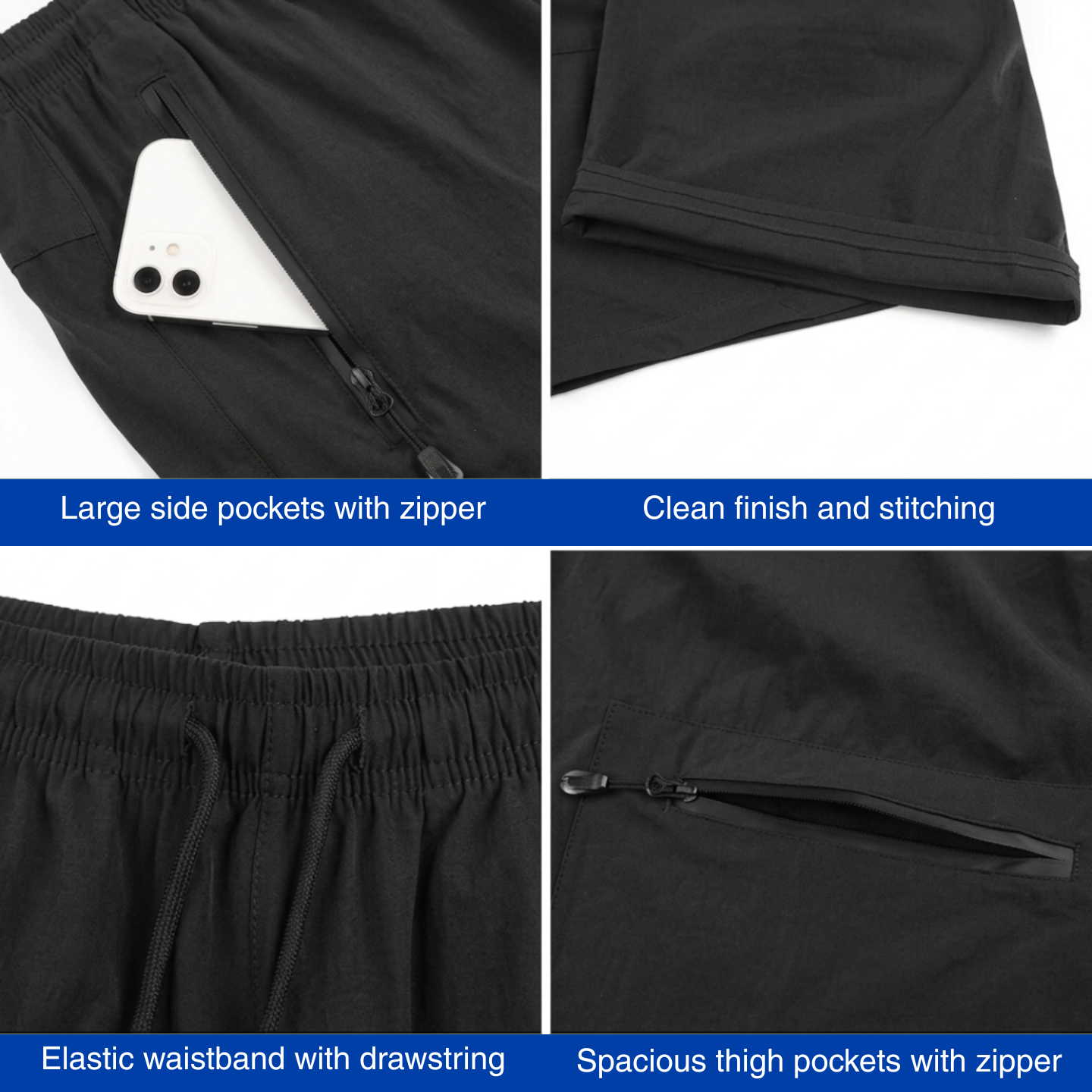 Women’s Hiking Shorts - Water-Resistant - Quick-Dry Zipper Pockets