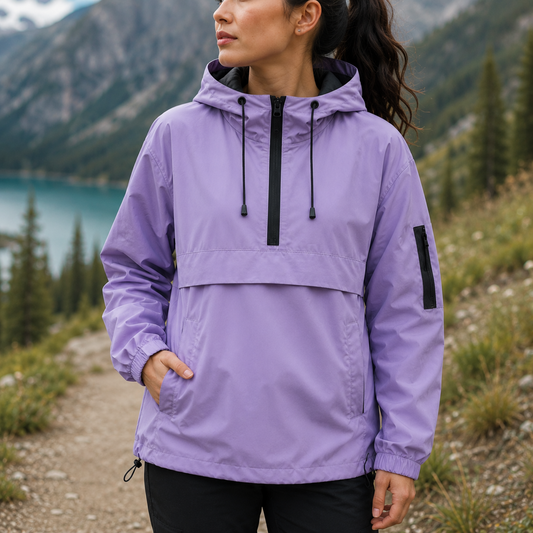 Waterproof Rain Jacket Unisex - Hooded Anorak Parka - Windproof