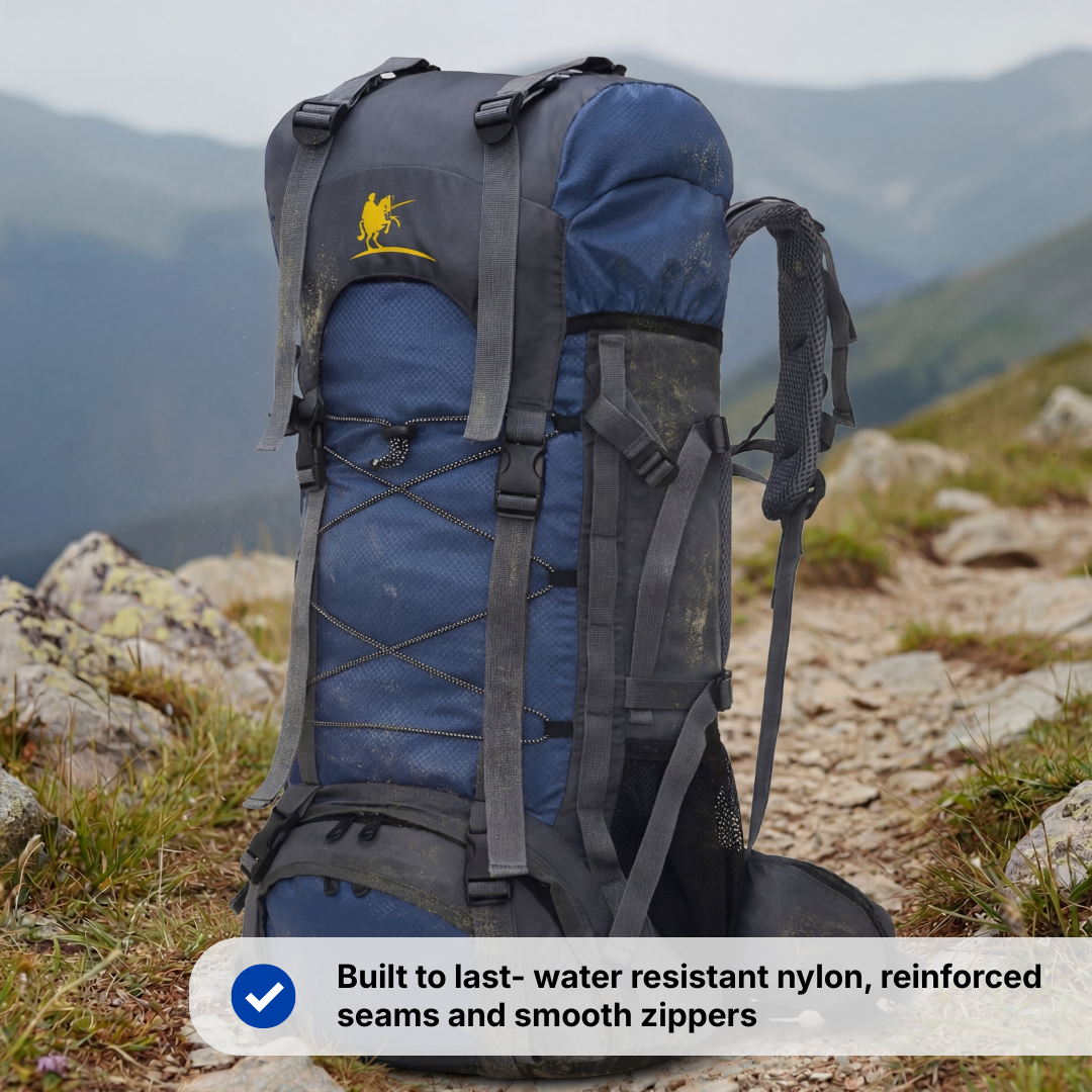 60L Hiking Backpack – Water-Resistant – Trekking