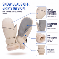 Ski Mittens - Women's Plush-Lined - Water-Repellent