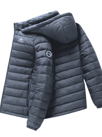 Men's Puffer Jacket - Warm Quilted & Windproof - Removable Hood
