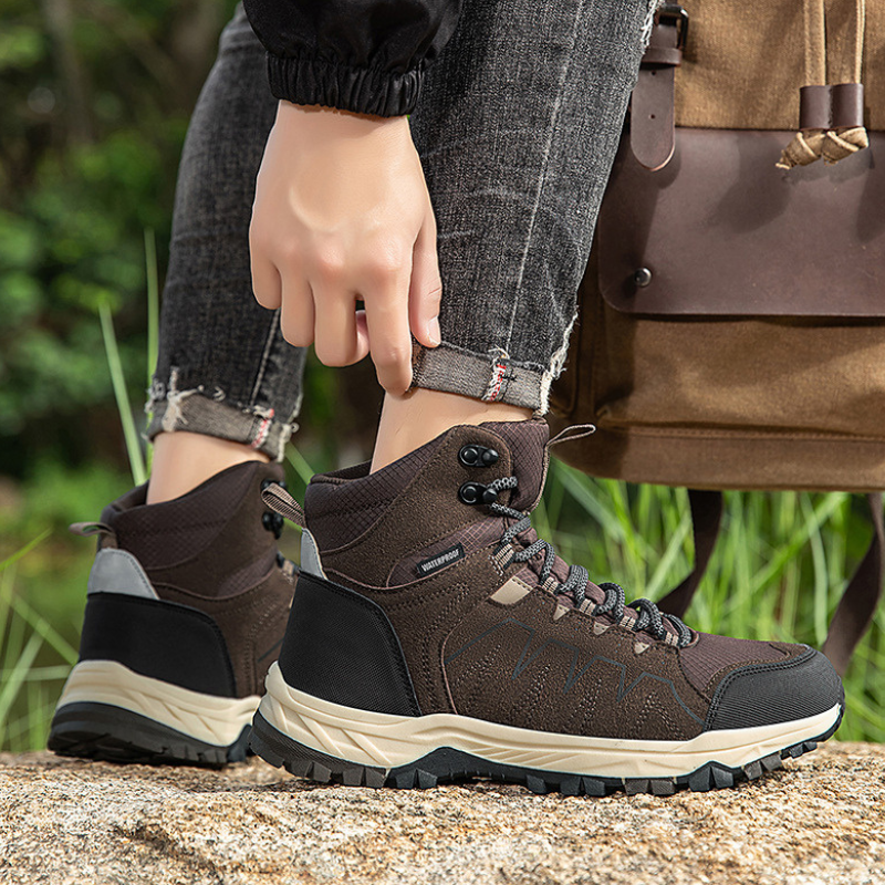 Waterproof Hiking Boots - Ankle-High Support - Non-Slip Grip