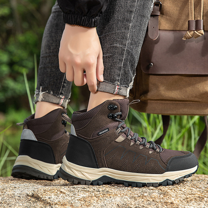 Waterproof Hiking Boots - Ankle-High Support - Non-Slip Grip