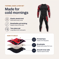 Base Layer for Men - Thermal Underwear Set - Long Sleeve Shirt & Pants