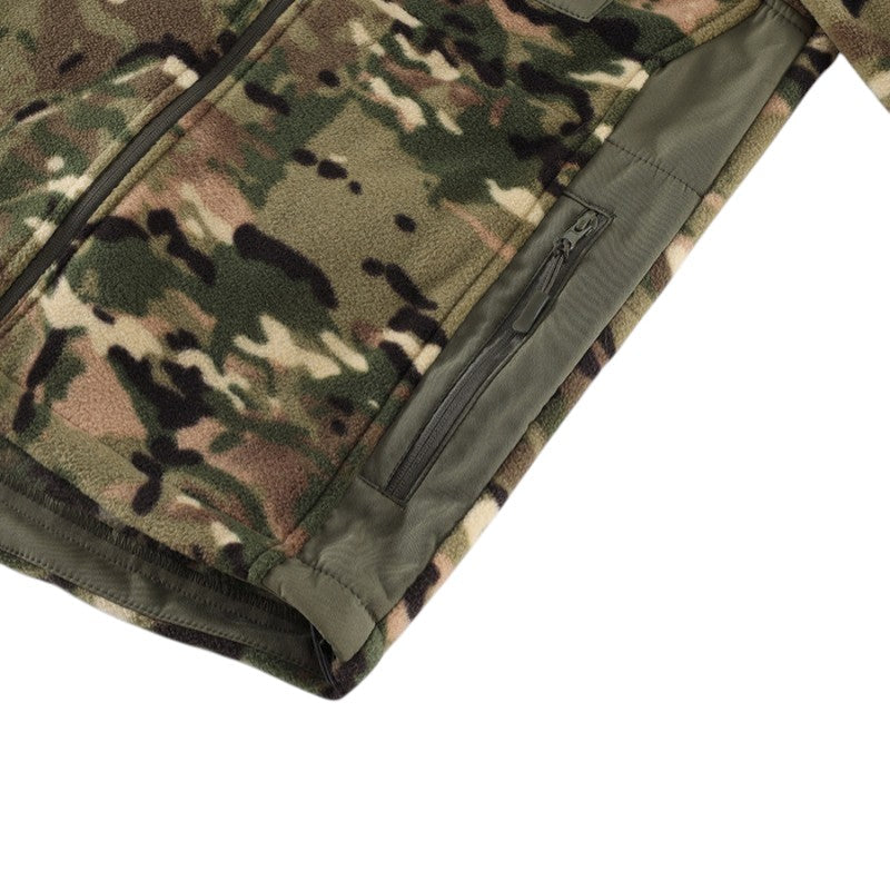 Men's Fleece Jacket - Hooded Tactical Softshell - Camo & Solid Colors