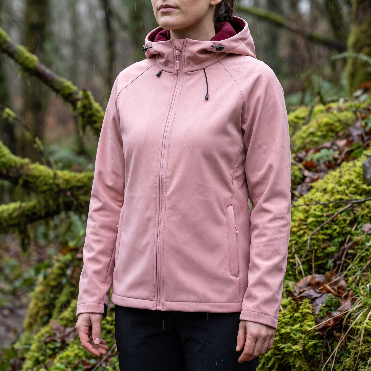 Softshelljacke Damen mit Kapuze - Wasserabweisend - Fleecefutter