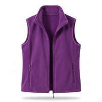 Women's Fleece Vest - Warm Stand Collar - Full-Zip Sleeveless Layer